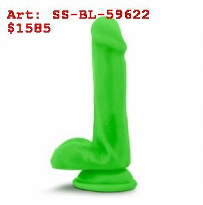 Dildo 6' verde con base de sopapa y testiculos, Sexshop En Cordoba